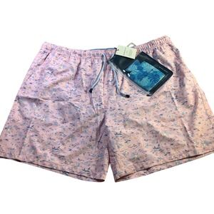 Peter Millar Crown‎ XXL Swim Trunks Pink Palm Print Swimsuit Shorts NWT